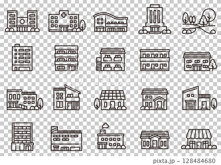 住宅・建築アイコン01 Housing & Architecture icons 住宅・建築アイコン01 Housing & Architecture icons 128484680