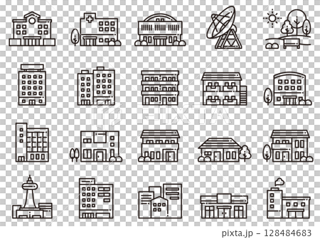 10 個住房和建築圖標 10 個住房和建築圖標 128484683