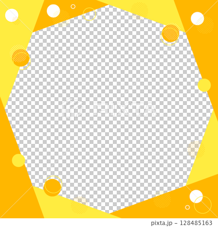 Frame of popping bubbles, decorative material, geometric pattern, pop and bright, orange, yellow, white, energetic, powerful 128485163