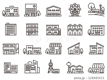 住宅・建築アイコン07　Housing & Architecture icons 128485411
