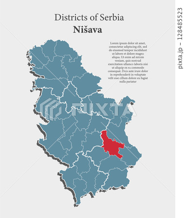 Vector map of Serbia - Nisava District 128485523