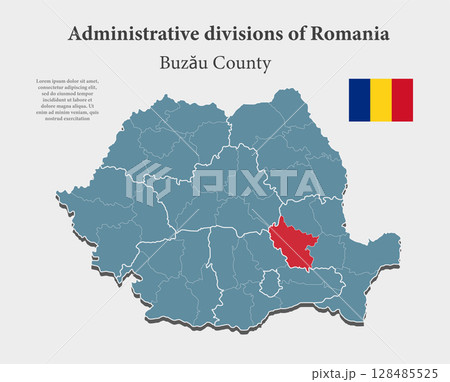 Vector map of Romania - Buzau County Vector map of Romania - Buzau County 128485525