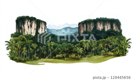 Guiana Shield. Guiana Shield hand drawn watercolor illustration Guiana Shield. Guiana Shield hand drawn watercolor illustration 128485656