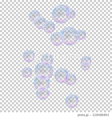 透明背景上的肥皂泡 透明背景上的肥皂泡 128486901