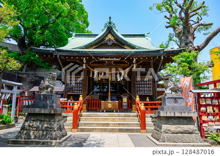 東京都葛飾区　五方山　立石熊野神社　拝殿　安倍晴明縁りの神社 128487016
