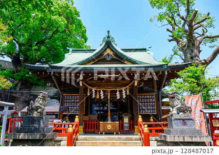 東京都葛飾区　五方山　立石熊野神社　拝殿　安倍晴明縁りの神社 128487017
