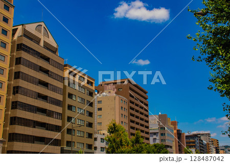 【京都風景】五条通りの空とビル群（河原町五条から堀川五条まで） 128487042