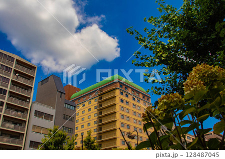【京都風景】五条通りの空とビル群(河原町五条から堀川五条まで) 【京都風景】五条通りの空とビル群(河原町五条から堀川五条まで) 128487045