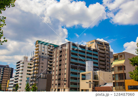 【京都風景】五条通りの空とビル群(河原町五条から堀川五条まで) 【京都風景】五条通りの空とビル群(河原町五条から堀川五条まで) 128487060