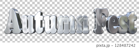 3DCG text "Autumn Fest" 3DCG text "Autumn Fest" 128487242