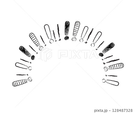 Exclamation Marks Drawing Sketches Symbols 128487328