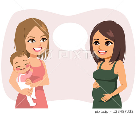 Friends Sharing Advice About Maternity 128487332