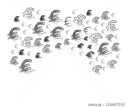 Hand Drawn Doodle Euro Symbol 128487333