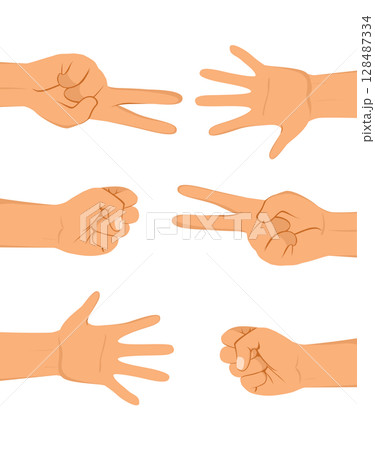 Rock Scissors Paper Hands Set Collection 128487334
