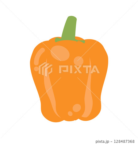 オレンジパプリカ　イラスト 128487368