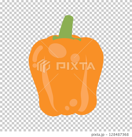 オレンジパプリカ　イラスト 128487368