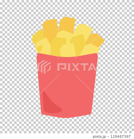 炸薯條插圖 128487397