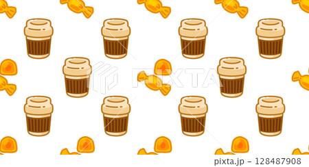 Coffee and Caramel Pattern Design Coffee and Caramel Pattern Design 128487908