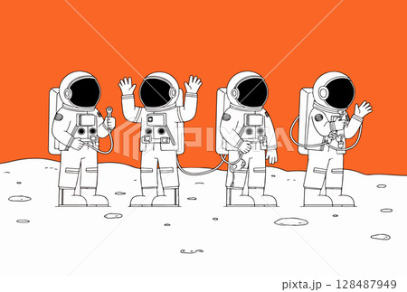 Astronauts on the Moon Astronauts on the Moon 128487949