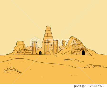 Ancient Desert Ruins 128487979