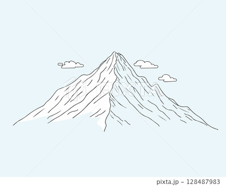 Minimalist Mountain Illustration 128487983