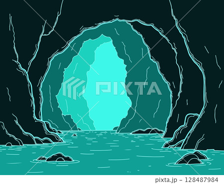 Mystical Cave Entrance 128487984