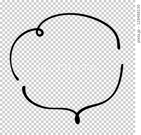 吹き出し 手書き シンプル ゆるい かわいい 128488130