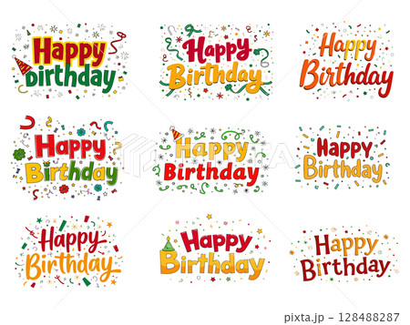 Collection of Happy Birthday Greetings Collection of Happy Birthday Greetings 128488287