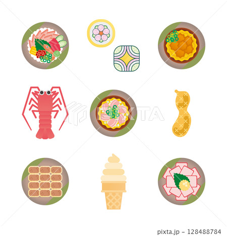 千葉グルメのイラストセット 128488784