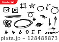 Hand-Drawn Doodle Elements Set, Sketch Style Collection 128488873