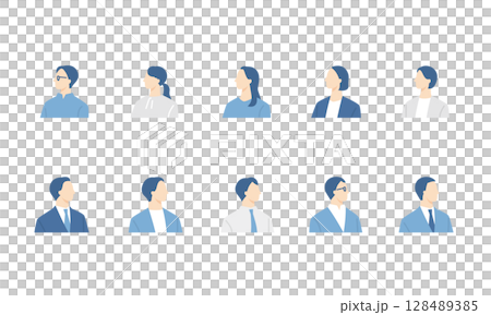 Business person horizontal icon set Business person horizontal icon set 128489385
