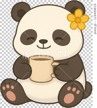 可愛又豐滿的熊貓寶寶人物插畫 可愛又豐滿的熊貓寶寶人物插畫 128489619