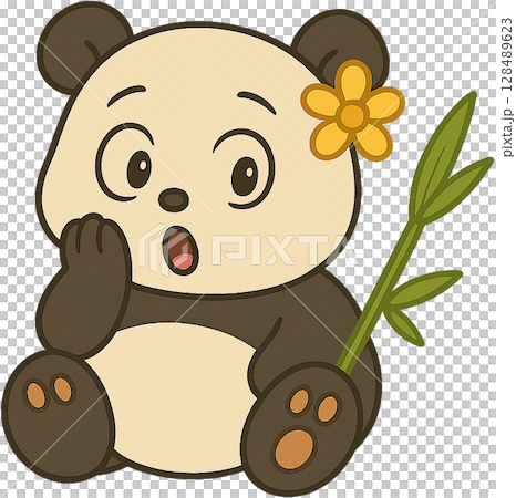 可愛又豐滿的熊貓寶寶人物插畫 128489623