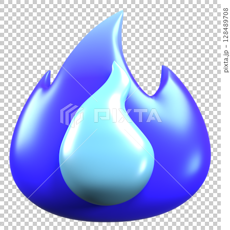 青い炎の3dイメージ 128489708