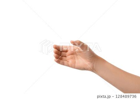 Hand extended forward ready for a handshake, on white background 128489736