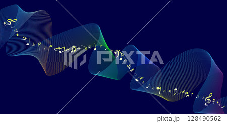 Abstract background. World Music Day. Music concept. Mockup, template, poster . Vector illustration 128490562