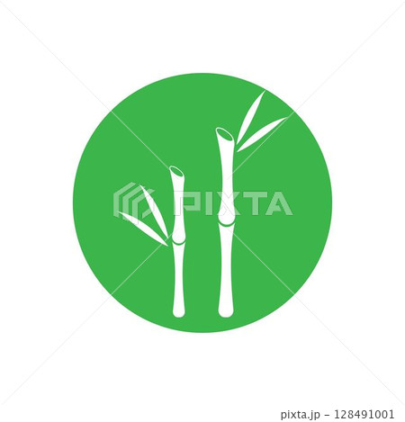 Bamboo with green leaf vector Bamboo with green leaf vector 128491001