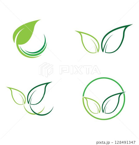 green leaf ecology nature element vector icon green leaf ecology nature element vector icon 128491347