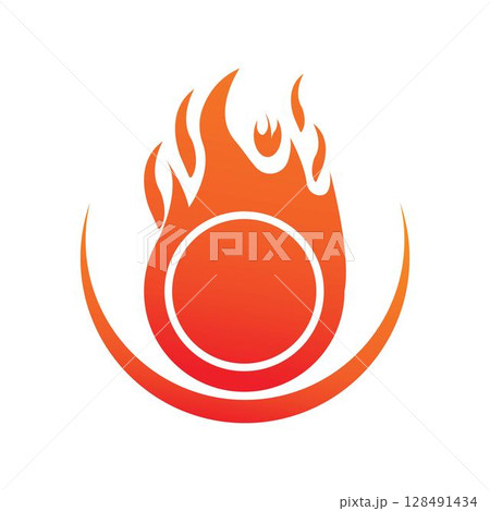 Fire flame Logo Template vector icon Oil, gas and energy logo concept 128491434