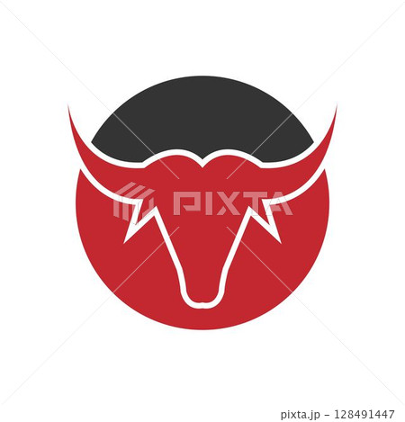 Bull horn logo and symbols template 128491447