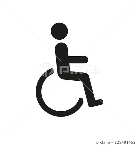 Wheelchair Accessibility Solid Icon. Disability Access, Mobility Assistance, And Inclusive Design Silhouette Symbol. Universal Access Icon. Isolated Vector Illustration 128491452