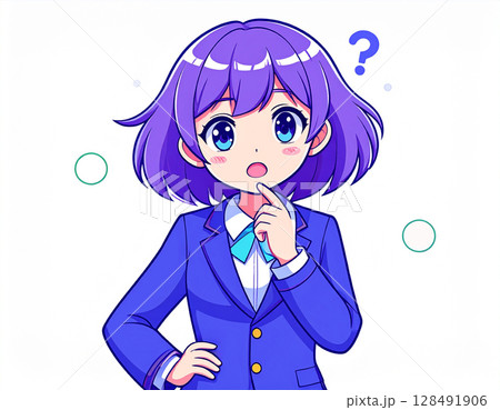 疑問を持つ女子高生 疑問を持つ女子高生 128491906