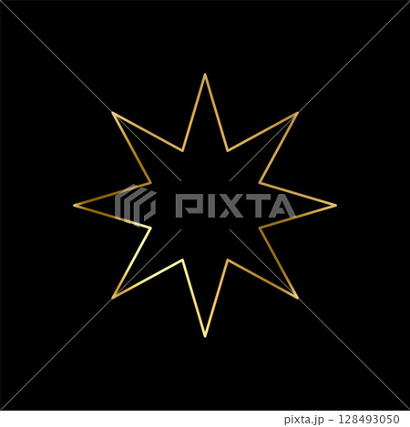 Outline Gold Star icon. Holiday stars line art 128493050