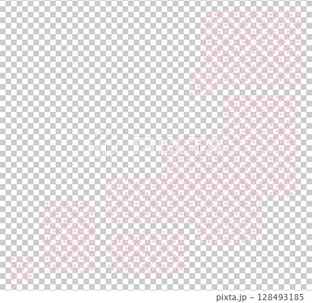 日本地図、ピンクのドット 128493185