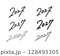 2027年の書き文字ベクター素材 128493305