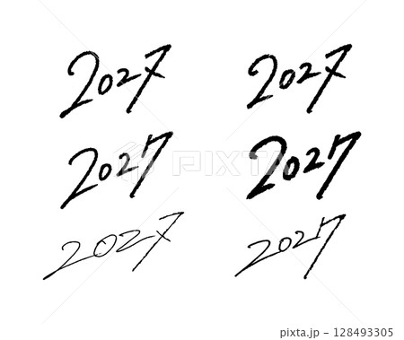 2027年の書き文字ベクター素材 128493305