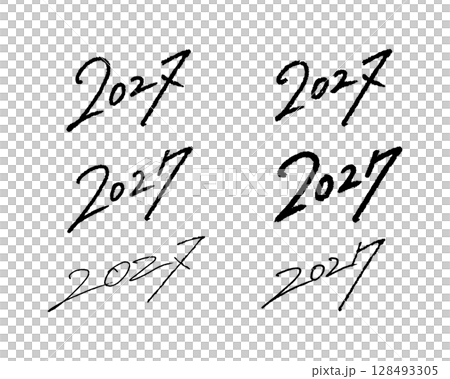 2027年の書き文字ベクター素材 128493305