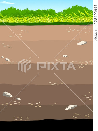 地面の断面 地面の断面 128493995