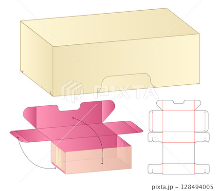 Box Dieline Vector Template Foldable Packaging Dieline layout Box Dieline Vector Template Foldable Packaging Dieline layout 128494005