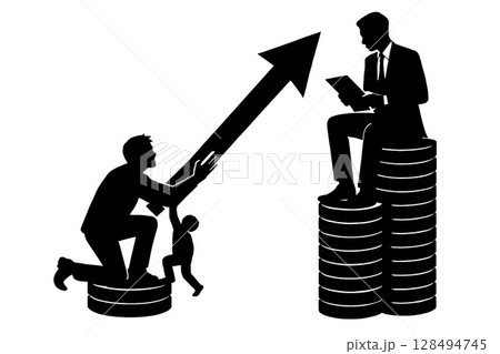 経済格差のシルエット 128494745
